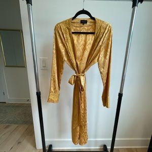 Majorelle Yellow Gold Brocade and Lace Kimono